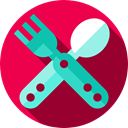 Cutlery, spoon, Food And Restaurant, Fork Crimson icon