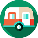 transport, Caravan, vehicle, transportation, summer, Camping, Holidays, Trailer Teal icon