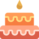 Dessert, birthday, Birthday Cake, cake, Celebration, Bakery, Kid And Baby, food LightSalmon icon