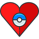 video game, Heart, pokemon, nintendo, gaming Red icon