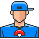 video game, player, pokemon, gaming, user, Boy, Avatar, nintendo DodgerBlue icon