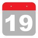One, Calendar, nineteen, hovytech, Schedule, nine, event DarkGray icon