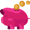 save, Money, coin, piggy bank, savings, funds, Business And Finance MediumVioletRed icon