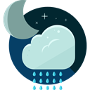 night, weather, Rain, Storm, sky, rainy, meteorology PowderBlue icon