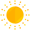 Sunny, warm, summer, meteorology, Summertime, sun, weather, nature Orange icon