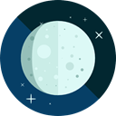 night, weather, nature, Half Moon, Crescent Moon, Moon Phase MidnightBlue icon