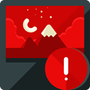 Alert, image, warning, photo, picture, photography, interface, landscape, Files And Folders Red icon