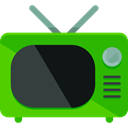 Tv, screen, television, antenna, old, technology, electronics, vintage LimeGreen icon