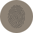 miscellaneous, interface, detective, Fingerprint, identification, evidence Gray icon