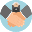 Hands And Gestures, Business, Agreement, Handshake, Gestures, Shake Hands, Cooperation LightBlue icon