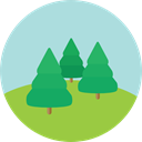 Tree, Clouds, nature, landscape, Forest, woods PowderBlue icon