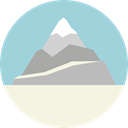mountains, Altitude, Snow, nature, landscape, mountain, flag LightBlue icon