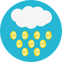 Money, Coins, Cash, Rain, Currency, Business And Finance LightSeaGreen icon