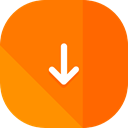 Arrows, Orientation, Direction, Downloading, down arrow, Multimedia Option DarkOrange icon