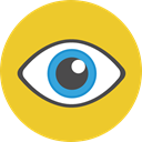 view, medical, Visibility, interface, Eye, visible, ui Goldenrod icon