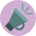 megaphone, loudspeaker, shout, protest, announcer, Seo And Web Thistle icon