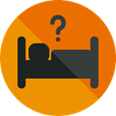 Bed, Sleeping, Signaling, sign, hotel, Sleepy, Hostel, help DarkOrange icon