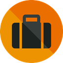 suitcase, travel, luggage, baggage, travelling, Tools And Utensils DarkOrange icon