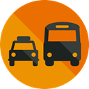 Cab, transportation, transport, vehicle, Bus, taxi, Automobile, Public transport DarkOrange icon