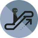 Device, sign, transportation, escalator, stick man DarkGray icon