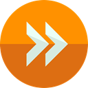 Arrows, Fast forward, Orientation, interface, Direction, Multimedia Option DarkOrange icon