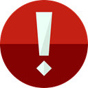Alert, warning, exclamation, interface, danger, ui, signs Maroon icon