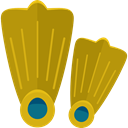 sports, swimming, Dive, Sports And Competition, Diving, fins, flippers, fashion DarkGoldenrod icon