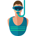 Dive, Snorkel, Sports And Competition, user, goggle, sea, sports, Diving, Summertime Black icon