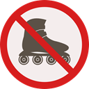 forbidden, prohibition, roller skate, Not Allowed, Signaling Linen icon