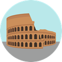 italy, shape, Antique, Architecture, roman, landmark, Monuments, Coliseum, Monumental PaleTurquoise icon