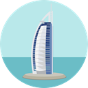 Building, Dubai, emirates, Monument, landmark, Monuments, Architectonic, Burj Al Arab PaleTurquoise icon