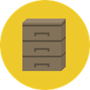 document, File, Archive, storage, Office Material, Filing Cabinet, Furniture And Household Goldenrod icon