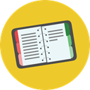 bookmark, Address book, Notebook, Business, Agenda, interface, education Goldenrod icon
