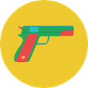 pistol, weapons, Toy, Gun, Crime, Arm, gaming Goldenrod icon