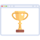 ranking, Seo And Web, Browser, cup, trophy Black icon