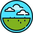 prairie, Clouds, nature, landscape Turquoise icon