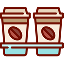 Take Away, Paper Cup, Coffee, food, hot drink, Coffee Shop Maroon icon