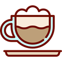 Coffee, food, coffee cup, hot drink, cappuccino, Coffee Shop Maroon icon