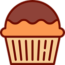 Bakery, cake, food, muffin, Dessert Maroon icon