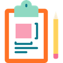 Clipboard, pencil, list, checking, Verification, Tools And Utensils Tomato icon