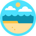 sun, nature, landscape, Beach Turquoise icon