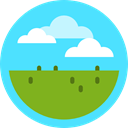 Clouds, nature, landscape, prairie Turquoise icon