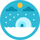 Snow, nature, landscape, polar, north pole MediumTurquoise icon