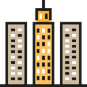 office, Building, buildings, edifice, Business center, Finance And Business, Skyscrapper, Architecture And City Black icon