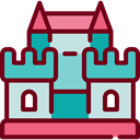 Castle, fortress, buildings, Monument, medieval, Monuments Maroon icon