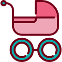Buggy, Pushchair, Pram, Kid And Baby, transport, children, childhood, stroller Maroon icon