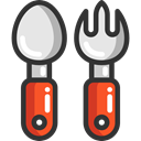 Fork, Restaurant, spoon, Cutlery, Tools And Utensils, Food And Restaurant DarkSlateGray icon