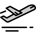 Airport, flight, Aeroplane, departure, travel, Plane, transport, Departures Black icon