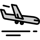 Plane, transport, flight, Airport, transportation, travel, Arrival, Aeroplane, landing, Arrivals Black icon