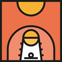 Basketball Court, Sports And Competition, Game, Basketball, sports, Playground, Sportive Tomato icon